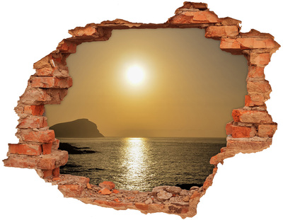 Hole wall sticker Sunset over the sea