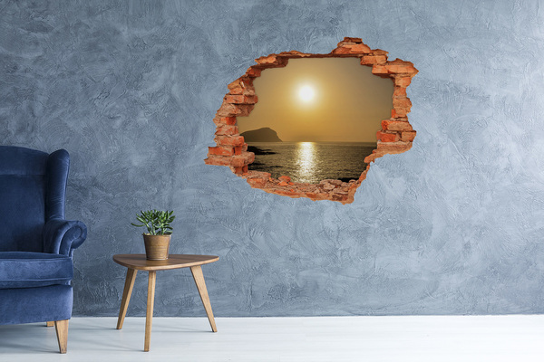 Hole wall sticker Sunset over the sea