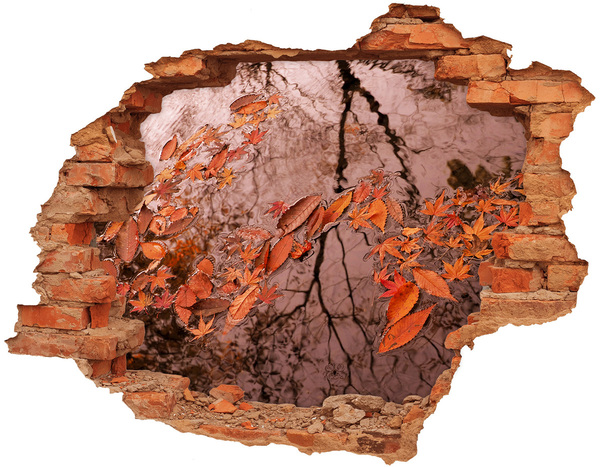 Hole wall sticker Autumn water surface