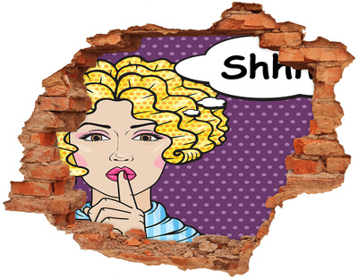Hole in the wall sticker A woman with a mysterious smile