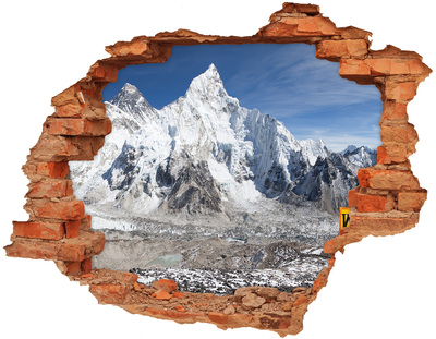 3D wall hole wallpaper Himalayan Mountains