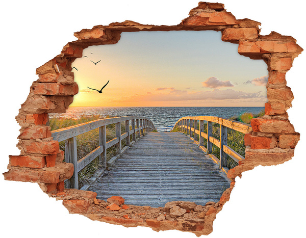 Hole in the wall sticker Sunset over the sea