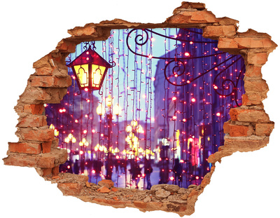 Hole in the wall decal Christmas Lights in the City