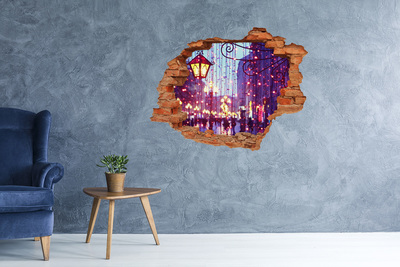 Hole in the wall decal Christmas Lights in the City