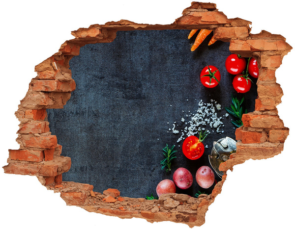 3D wall hole wallpaper The charm of a hole-in-the-wall culinary experience