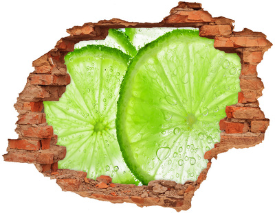 Hole in the wall decal Juicy lime in concrete