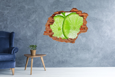 Hole in the wall decal Juicy lime in concrete