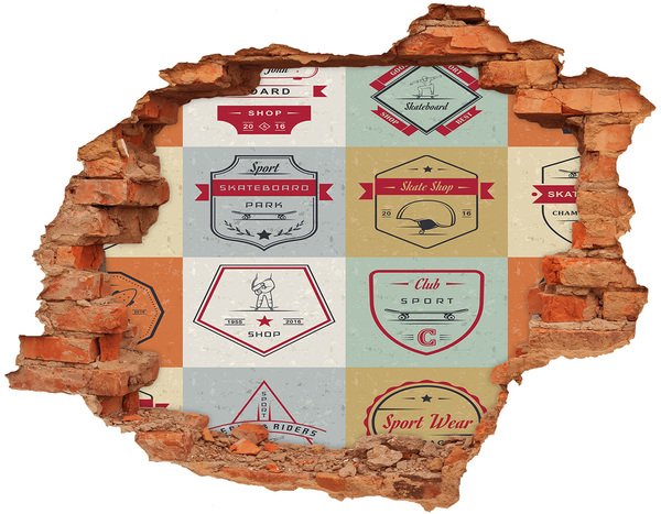 Hole in the wall sticker Skatepark in the city