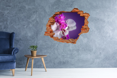 Hole wall sticker Orchids on a background of stones
