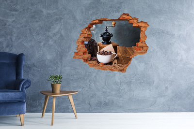 Hole wall sticker Coffee in a home cafe