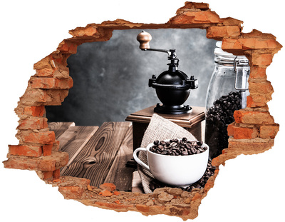 Hole wall sticker Vintage coffee corner
