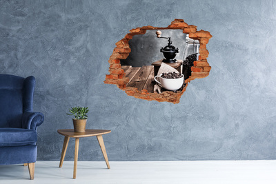Hole wall sticker Vintage coffee corner