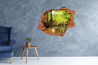 Hole wall sticker A forest oasis of peace