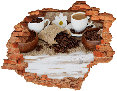 Hole wall sticker Coffee in a natural setting
