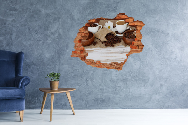 Hole wall sticker Coffee in a natural setting