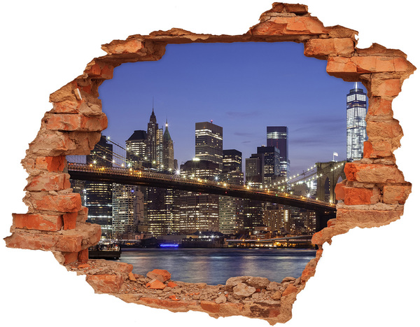 Hole wall sticker View of the New York skyline