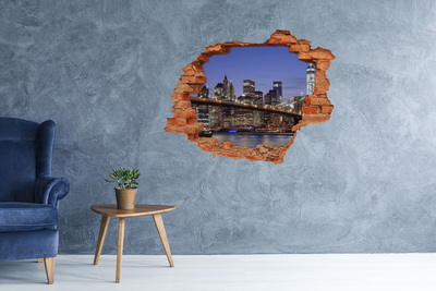Hole wall sticker View of the New York skyline