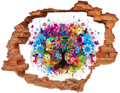 Hole in the wall sticker Colorful Tree of Life