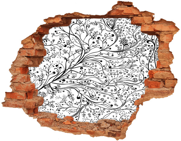 Hole in the wall decal Floral pattern on the wall