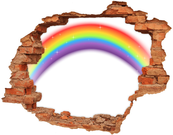 Hole in the wall decal Rainbow light leak