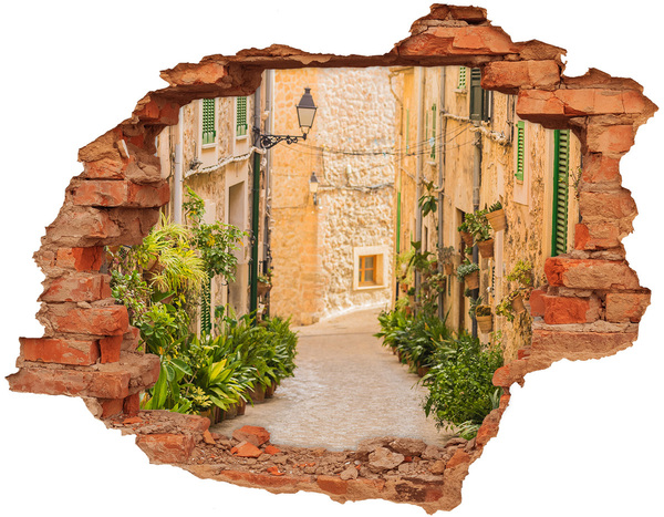 Hole in the wall decal A charming street in the town
