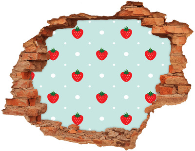 Hole in the wall sticker Strawberry paradise