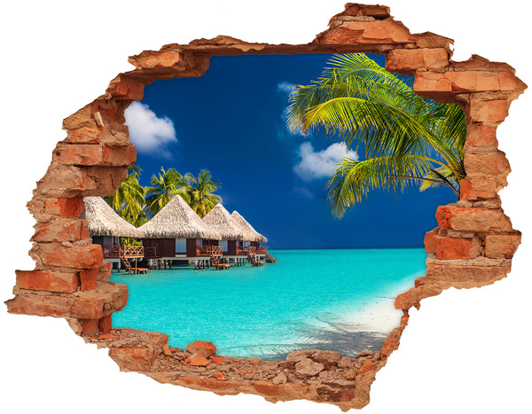 Hole in the wall sticker A tropical oasis on the water