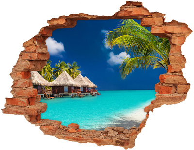 Hole in the wall sticker A tropical oasis on the water