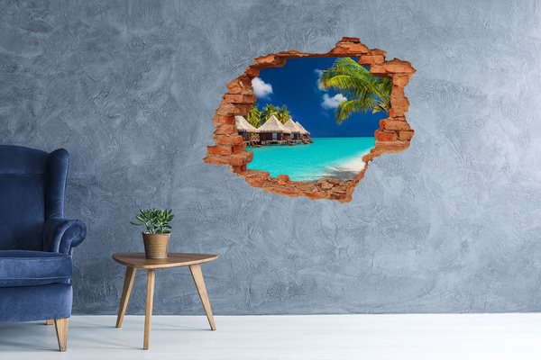 Hole in the wall sticker A tropical oasis on the water