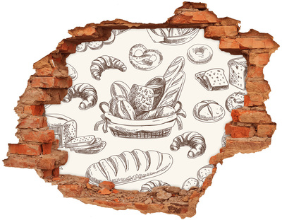 Hole in the wall sticker Basket with bread