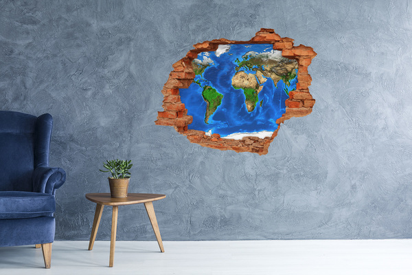 3D wall hole wallpaper Bay of Worlds