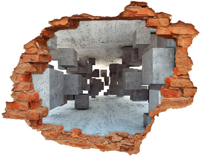 Hole in the wall sticker A transparent space in a surreal style