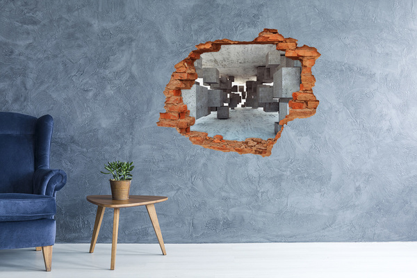 Hole in the wall sticker A transparent space in a surreal style