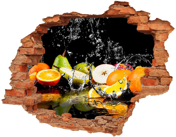 3D wall hole wallpaper A fruity hole-in-the-wall paradise