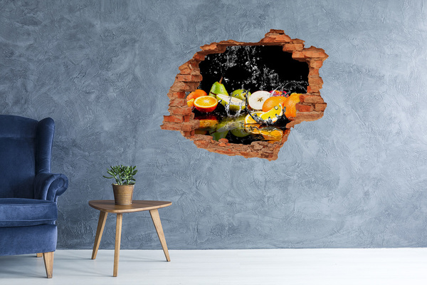 3D wall hole wallpaper A fruity hole-in-the-wall paradise