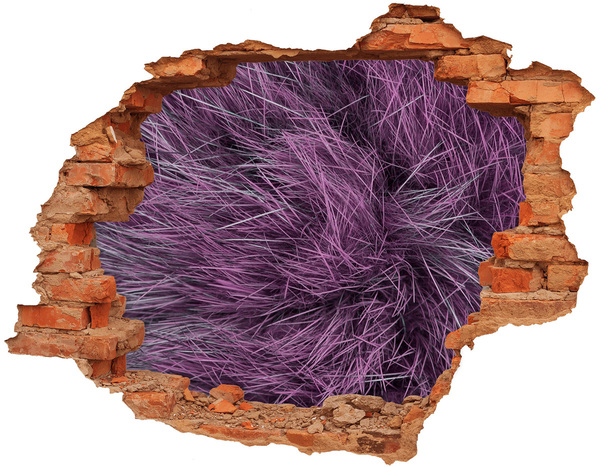 Hole in the wall decal Purple grass in a hole in the wall