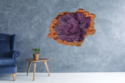 Hole in the wall decal Purple grass in a hole in the wall