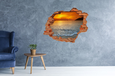Hole wall sticker Sunset over the sea
