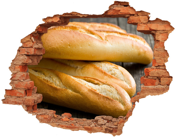 Hole wall sticker Fresh baguettes in the wall