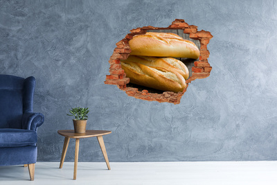 Hole wall sticker Fresh baguettes in the wall