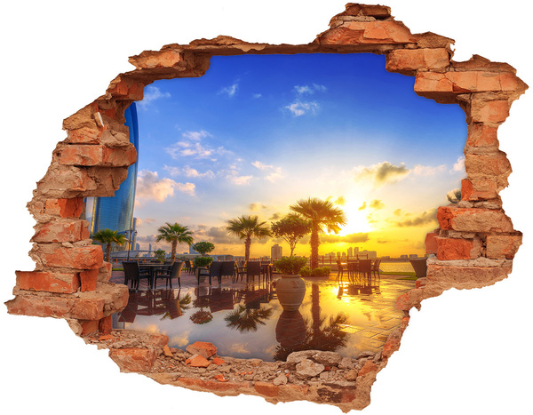 Hole in the wall sticker Sunset in the tropics