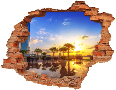 Hole in the wall sticker Sunset in the tropics