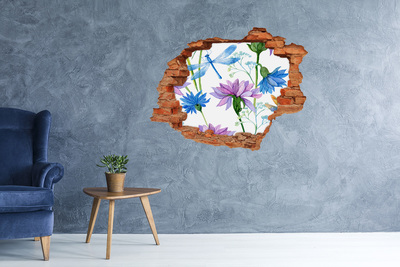 3D wall hole Hole in the Wall Floral Mural