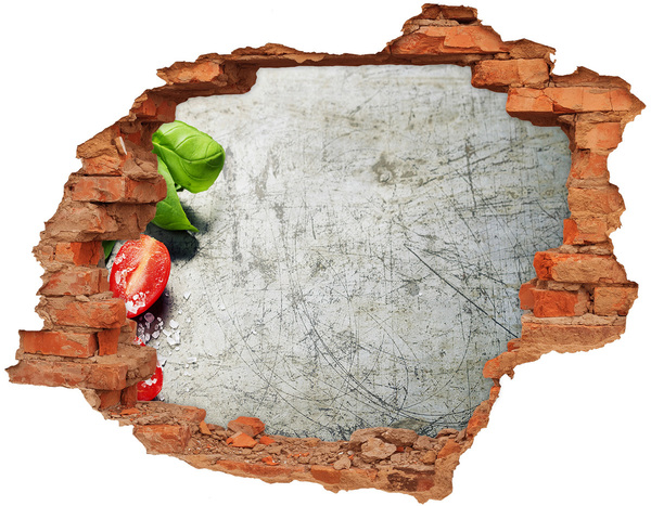 3D wall hole A ruined wall with a view of the sky