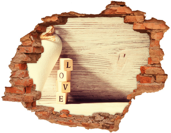Hole wall sticker Love in a broken wall