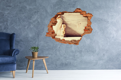 Hole wall sticker Love in a broken wall