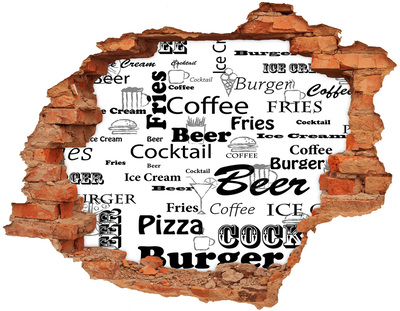 Hole wall sticker Culinary chaos