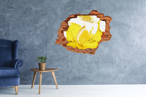 Hole wall sticker Lemon cocktail in concrete