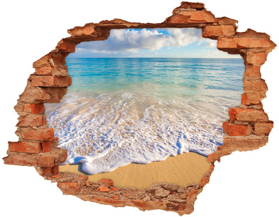 3D wall hole Caribbean Beach Through a Hole in the Wall