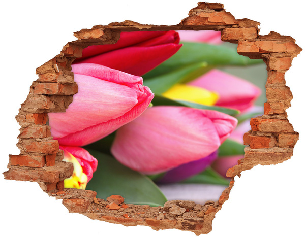 Hole wall sticker A flower paradise behind the wall